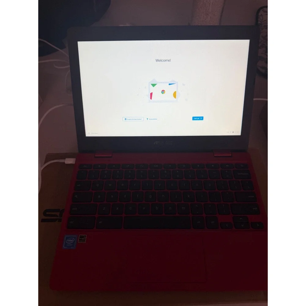 ASUS Chromebook C223N 11.6 inch Laptop Red Intel Celeron 4GB RAM 32GB eMMC